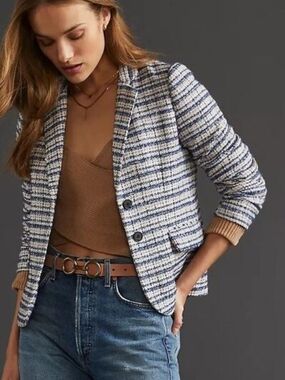 Hutch Blue & White Tweed Blazer